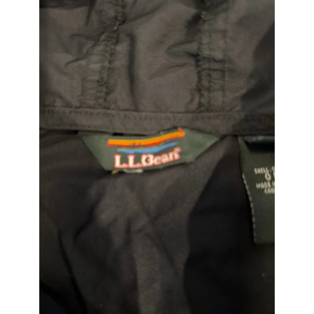 LL Bean Mens Black Anorak‎ Hooded Windbreaker Pullover Jacket Small PQ36
